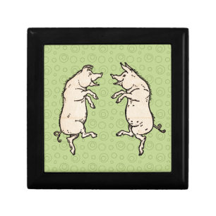 Antique Dancing Pigs: Whimsical Vintage Piggy Jig Jewelry Box