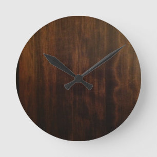 Antique Dark Wood Design Round Clock