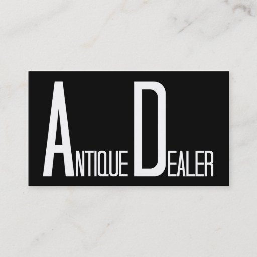 Customizable Antique Dealer Black and White Business Card