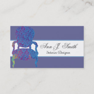 Antique Dealer Interior Decorator Settee Furniture Business Card