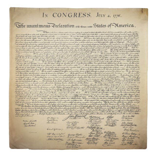 Antique Declaration of Independence Duvet Cover (Front)