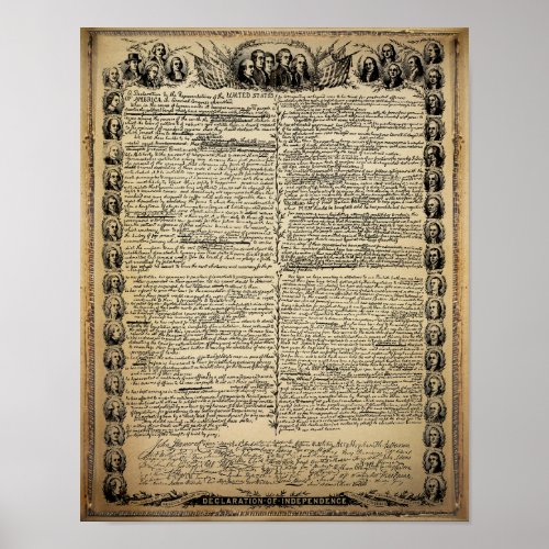 Antique Declaration of Independence Poster