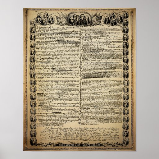 Antique Declaration of Independence Poster | Zazzle