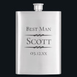 Antique Deco Personalized Hip Flask<br><div class="desc">Antique decorative accents personalized wedding party flask. Perfect gift for the Best Man and Groomsman. Customize text and font style.</div>