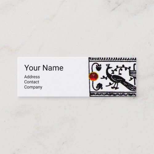 ANTIQUE DECOR ANIMALSRED RUBYBlack White Mini Business Card