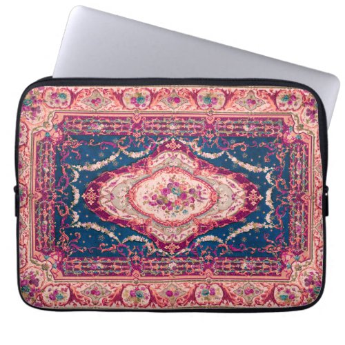 Antique Decorative Floral Carpet Pattern Laptop Sleeve