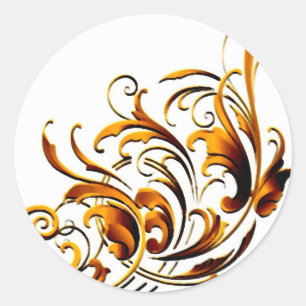 Antique Decorative Flourishes Classic Round Sticker