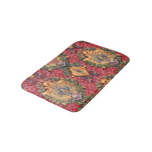 Antique Decorative French Floral Pattern Bath Mat