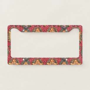 Antique Decorative French Floral Pattern License Plate Frame