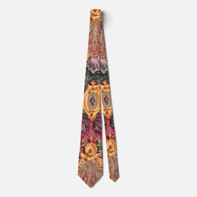 Antique Decorative French Floral Pattern Neck Tie (Front)