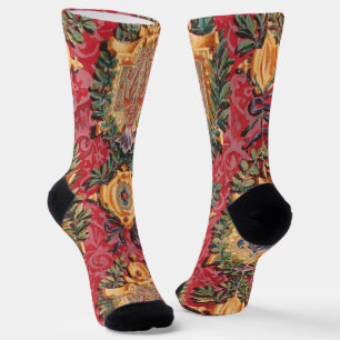 Antique Decorative French Floral Pattern Socks