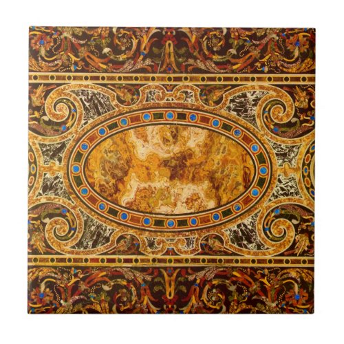 Antique Decorative Italian Gemstone Pattern Ceramic Tile