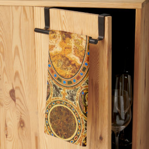 Antique Decorative Italian Gemstone Pattern Kitchen Towel