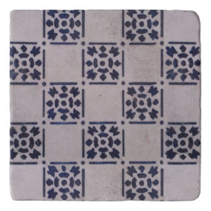Antique Delft Blue White Pattern Dutch Tile Trivet
