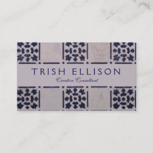 Antique Delft Tile Blue: Classic Dutch Art Pattern Business Card