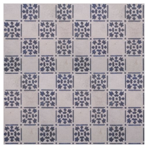 Antique Delft Tile Blue: Classic Dutch Art Pattern Fabric