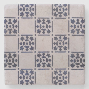 Antique Delft Tile Blue: Classic Dutch Art Pattern Stone Coaster