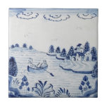Antique Delft Tile-Pastoral Scene-Blue & White-20 Ceramic Tile<br><div class="desc">The original of this blue and white Delft Tile is in a German palace, installed in the 1800's. Two people in a canoe is hand painted on the original. You will receive a glossy ceramic tile suitable for indoor use only. Ideal for a fireplace surround, kitchen backsplash, or bathroom. See...</div>