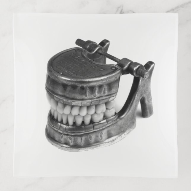 Antique Dental Model Handcrafted Trinket Tray (Front)