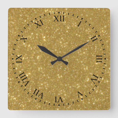 Antique Distressed Gold Roman Face Wall Clock