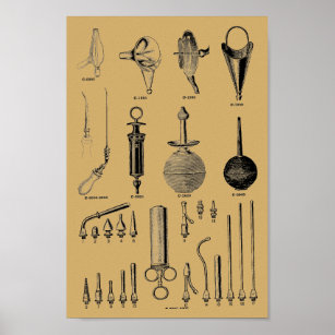 Antique Doctor's Surgical Instruments Print Poster