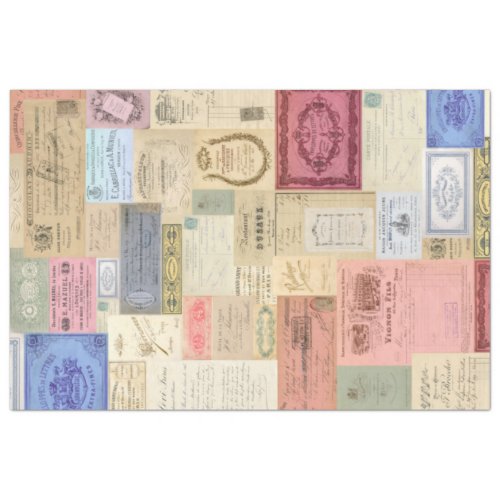 Antique Document Pastel Ephemera Tissue Paper