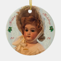 Antique Doll 2024 Ceramic Holiday Ornament