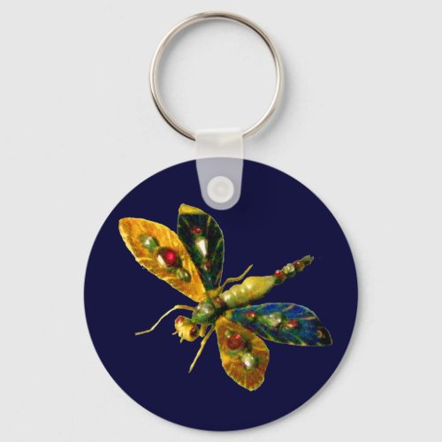 ANTIQUE DRAGONFLY JEWEL Blue Keychain