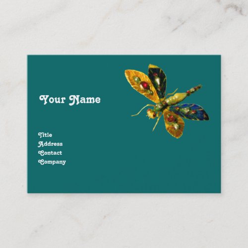 ANTIQUE DRAGONFLY JEWEL Green Business Card