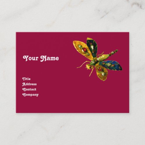 ANTIQUE DRAGONFLY JEWEL Red Burgundy Business Card