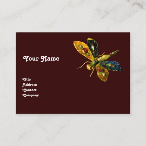 ANTIQUE DRAGONFLY JEWEL Red Business Card