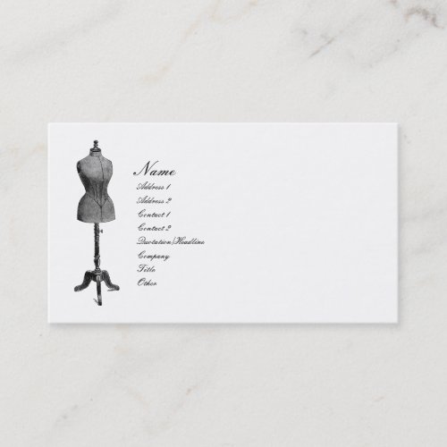 Antique Dress Form Business Cards