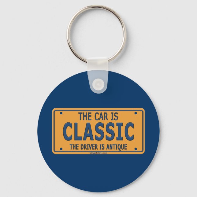 Antique Driver Classic Car Keychain (Front)