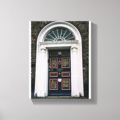 Antique Dublin door Merrion Square Canvas Print