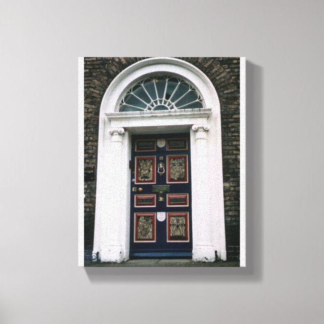 Antique Dublin door, Merrion Square Canvas Print (Front)