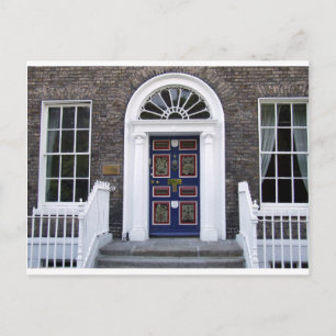 Antique Dublin doorway postcard, Merrion square Postcard