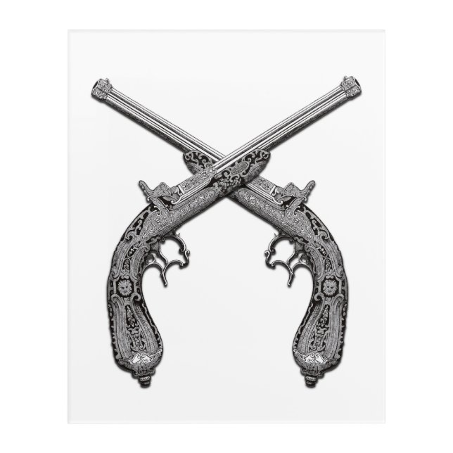 Antique Dueling Pistols Acrylic Print (Front)