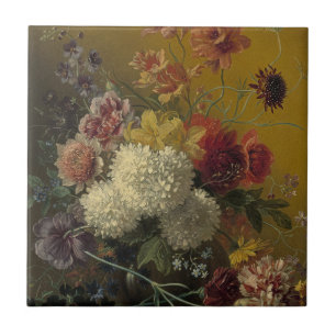 Antique Dutch Master Floral Georgius van Os 1820 Ceramic Tile