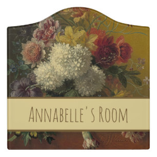 Antique Dutch Master Floral Georgius van Os 1820 Door Sign