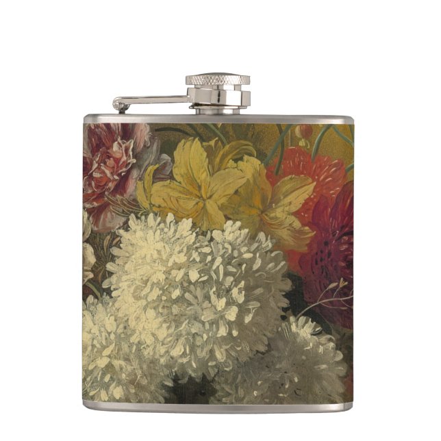 Antique Dutch Master Floral Georgius van Os 1820  Flask (Front)