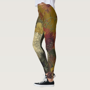 Antique Dutch Master Floral Georgius van Os 1820 Leggings
