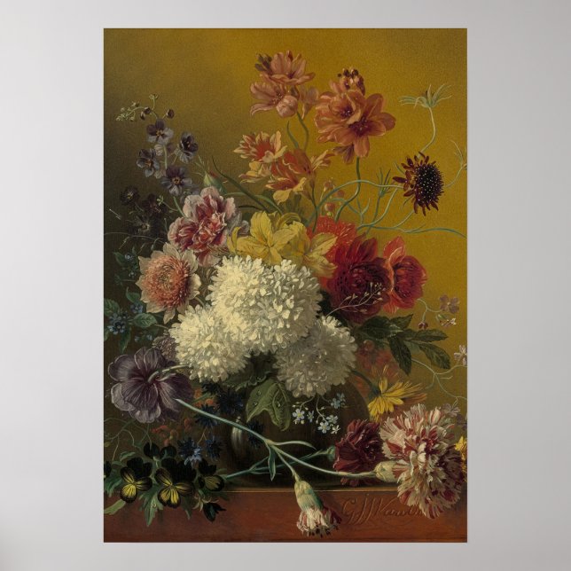 Antique Dutch Master Floral Georgius van Os 1820  Poster (Front)