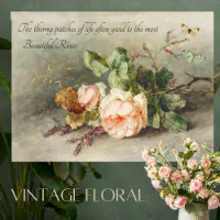 Vintage Texture Rustic Floral Decoupage Tissue Paper