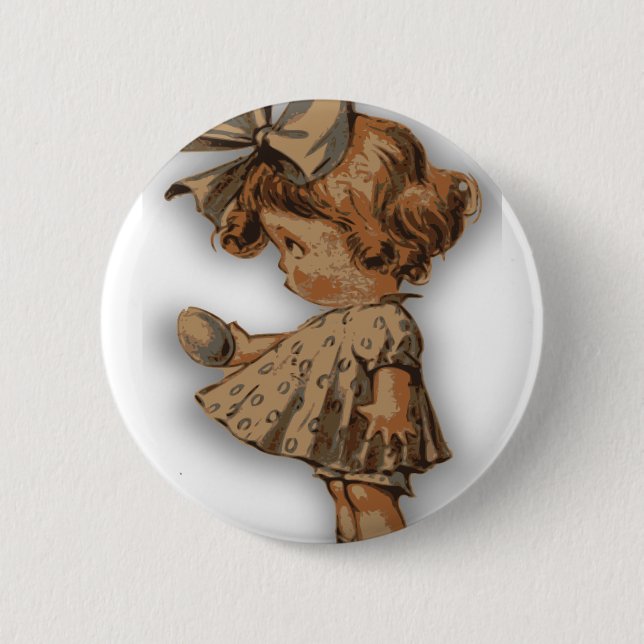 antique easter egg pinback button (Front)