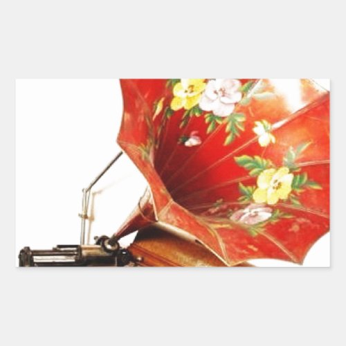 Antique Edison Home Phonograph Novelty Gifts Rectangular Sticker