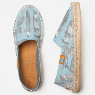 antique edwardian vintage fashion ladies blue espadrilles