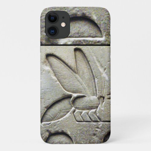 ANTIQUE EGYPTIAN HONEY BEE BEEKEEPER Black White iPhone 11 Case