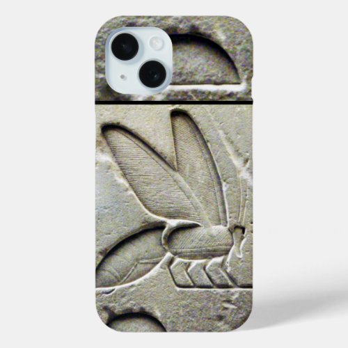 ANTIQUE EGYPTIAN HONEY BEE BEEKEEPER Black White iPhone 15 Case