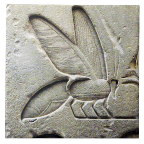 ANTIQUE EGYPTIAN HONEY BEE BEEKEEPER Black White Ceramic Tile