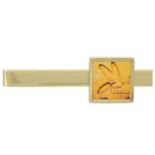 ANTIQUE EGYPTIAN HONEY BEE BEEKEEPER Gold Yellow Finish Tie Clip